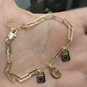 925 Sterling Silver Italian Chain Letter Bracelet