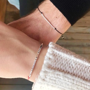 925 sterling silver Morse code Bracelet, Couples Morse Code Bracelet, Personalized Bracelet, Best Friend Gift, Secret Message