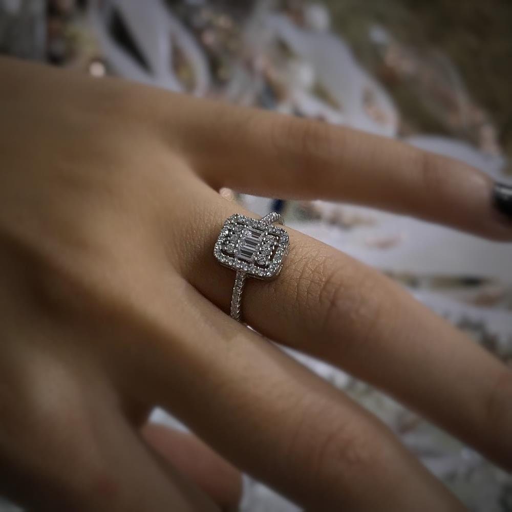 Lujoso Anillo De Mujer De Plata De Ley 925 En Blanco Para Mujer Con
