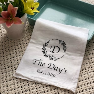 Tea Towel Housewarming Gift, Personalized Gift, Gifts for Her, Gifts for Home, Newly Wed Gifts, New Home Gift