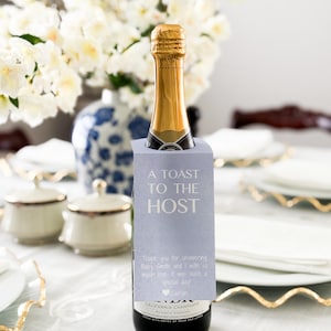 Wine Bottle Tag - Hostess Gift - A Toast to the Host - Bottle Gift Tag - Wedding Gift - Host Gift - Bridal Shower - Baby Shower - SET OF 4