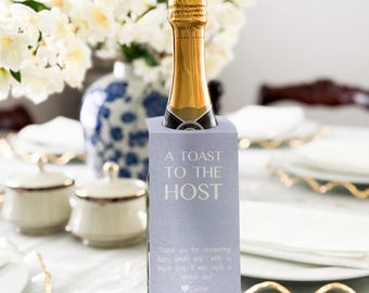 Wine Bottle Tag - Hostess Gift - A Toast to the Host - Bottle Gift Tag - Wedding Gift - Host Gift - Bridal Shower - Baby Shower - SET OF 4