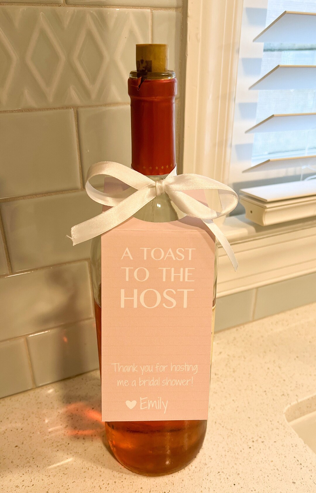 Wine Bottle Tag Hostess Gift A Toast to the Host Bottle Gift Tag