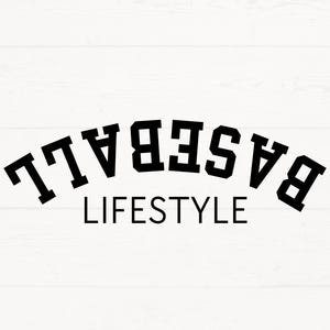 May include: White background with the words "BASEBALL LIFESTYLE" in black, arched text. The word "BASEBALL" is above "LIFESTYLE". A small circular logo with text is in the bottom right corner.