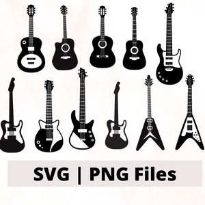 Gitaar bundel SVG, gitaar PNG, gitaar cut file, gitaar bundel ontwerpen