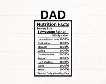 Datos nutricionales de papá SVG, diseño de camiseta del día del padre, el mejor papá de todos los tiempos Svg, feliz día del padre Svg, el mejor padre de todos los tiempos Svg, padre PNG