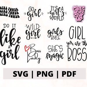 Mädchen SVG Bundle, Mädchen Regel Design Bundle, Girl Power SVG Bundle