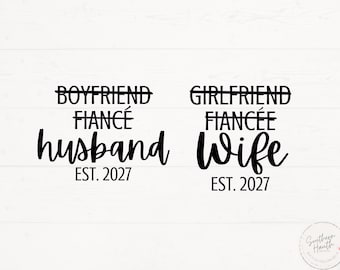 SVG de compromiso, PNG de marido y mujer, novio, prometido/a, novia, prometida (descarga digital)