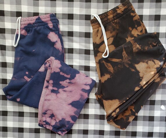 Reverse Tie Dye Sweatpants Bleach Dyed 