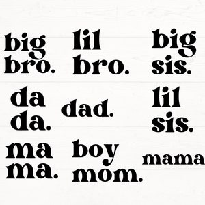Family Bundle Cut Files, Big Bro svg, Big Sister png, Brother Shirt Svg, Mom svg, Gepromoveerd tot Big Brother Svg, New Sibling Shirt design,