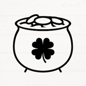 Kruka med guld svg, kruka med guld png, klöver png, St Patrick's Day png, St Patrick's Day-skjorta png, St Patty's Day png