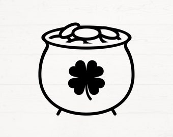 Pot of Gold Svg, Pot of Gold Png, Shamrock Png, St Patrick's Day Png, St Patricks Shirt Png, St Patty's Day Png