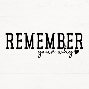 Remember Your Why Svg, Remember Your Why Shirt Design, Positive Vibes Svg, Christian Svg, Motivational Inspirational Quotes Sayings