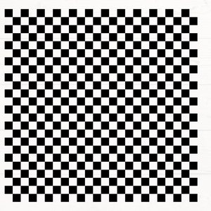 Peut inclure: Motif à carreaux noirs et blancs. Le motif est composé de carrés.