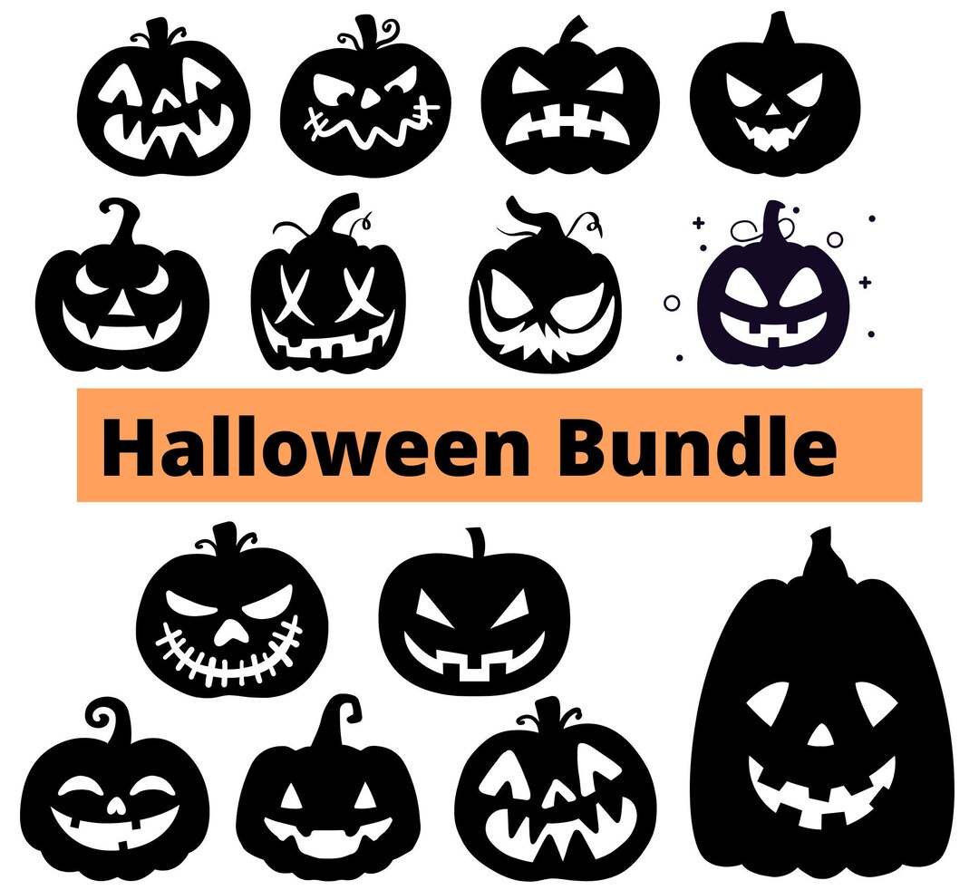 Jack-o-lantern Bundle SVG, Jack-o-lantern PNG, Halloween Bundle ...