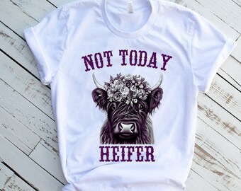 Not Today Heifer PNG, Not Today Heifer Design, Highland Cow Not Today PNG, Highland Cow Digital Download