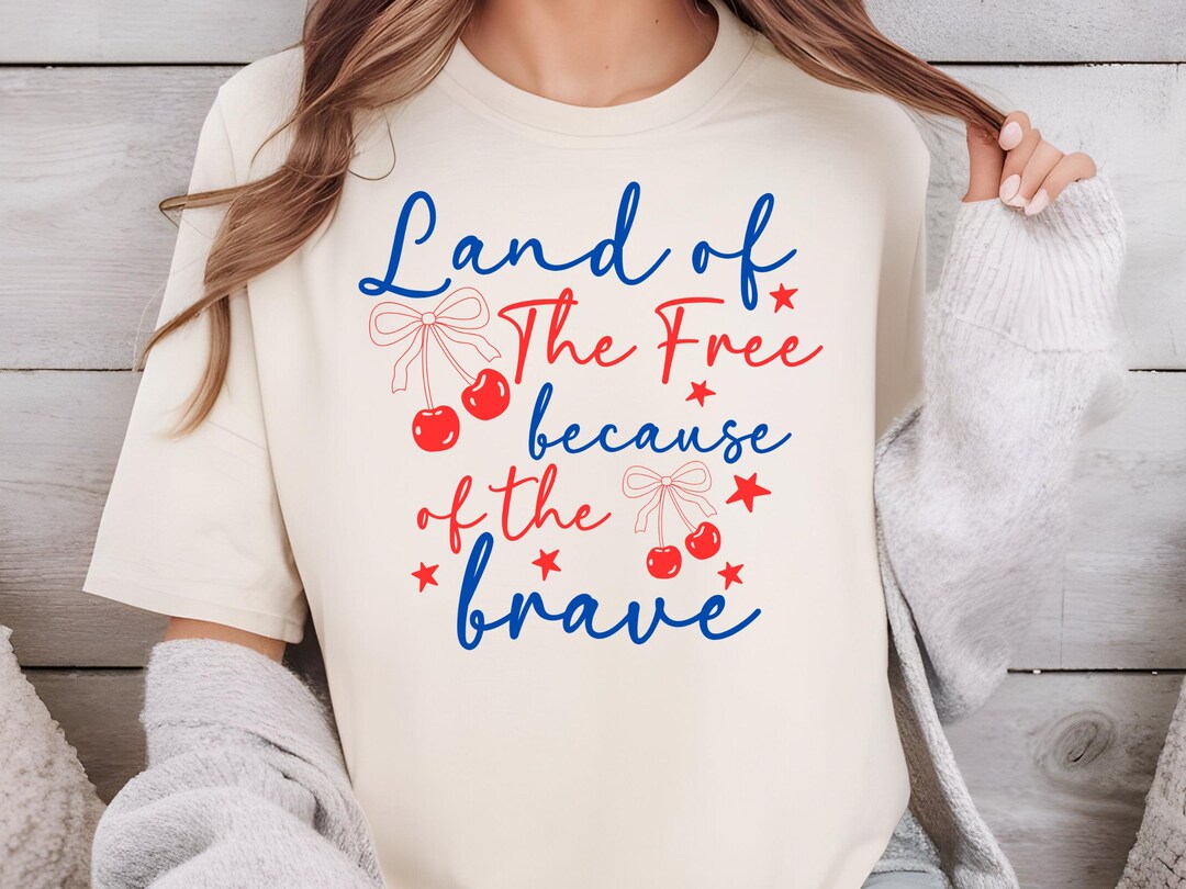 Land of the Free Because of the Brave Svg Png, Independence Day Svg Png ...