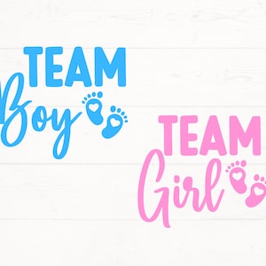 Team Boy SVG, Team Girl SVG, Team Boy png, Team Girl png, Gender Reveal svg, babyaankondiging svg, Team Boy Girl PDF