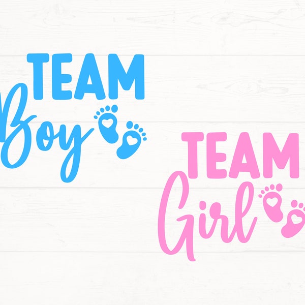 Team Boy SVG, Team Girl SVG, Team Boy png, Team Girl png, Gender Reveal svg, Baby Announcement svg, Team Boy Girl PDF