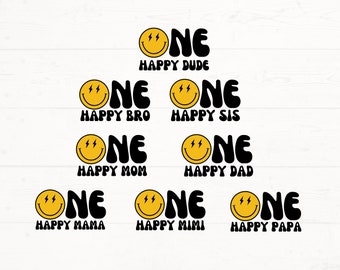 One Happy Dude SVG Bundle, One PNG, One Birthday Svg, First Birthday Svg Boy, 1st Birthday Svg, One Year Old Svg