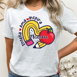 Spanisch Lehrer Bleistift Regenbogen Png, Maestra Png, Spanisch Lehrer Png, Lehrer Geschenk Design, Geschenk für Lehrer, Lehrer Sublimation Design