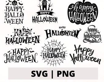 Happy Halloween SVG Bundle, Halloween Decor Cut File (Digital Download)