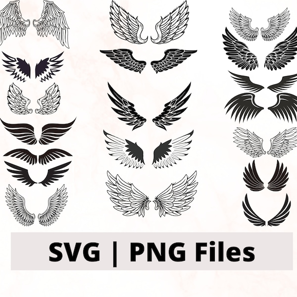 Wing Bundle Cut File, Wing SVG, Wing PNG