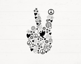 Hand Peace Sign Svg, Peace Sign Png, Custom Peace Sign, Peace Sign Clipart