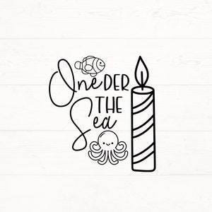 Oneder la mer Svg, premier anniversaire SVG sur le thème de la mer, bougie premier anniversaire Svg, anniversaire chemise Svg, premier anniversaire coupe fichiers, 1er anniversaire Svg