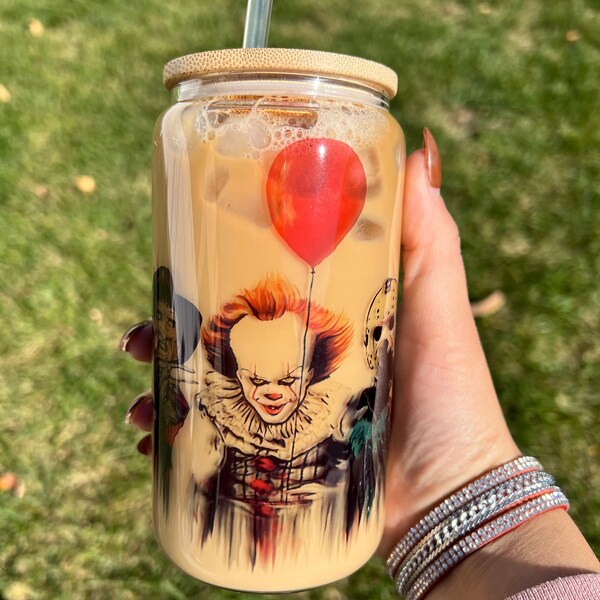 Horror Movie Iced Coffee Glass Cup Etsy