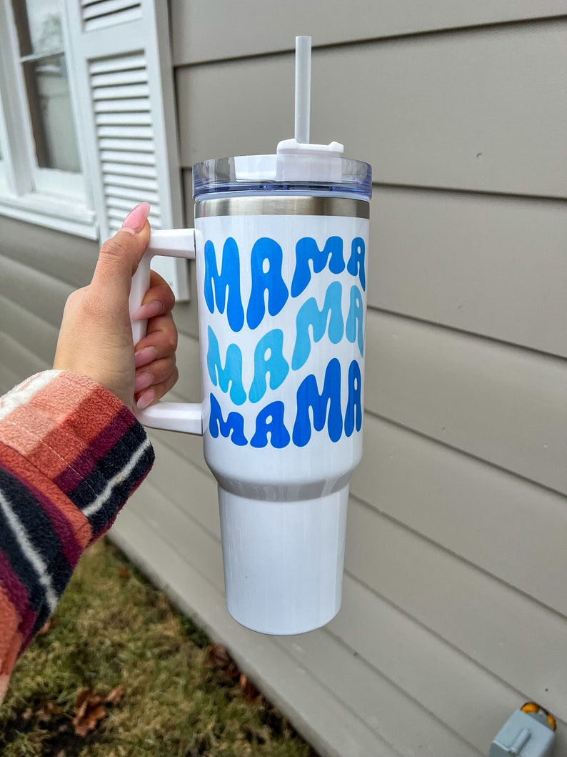 Mom Tumbler Personalized Stanley Dupe 40 Ounce, Boy Mom, Mom Gift, Baby ...