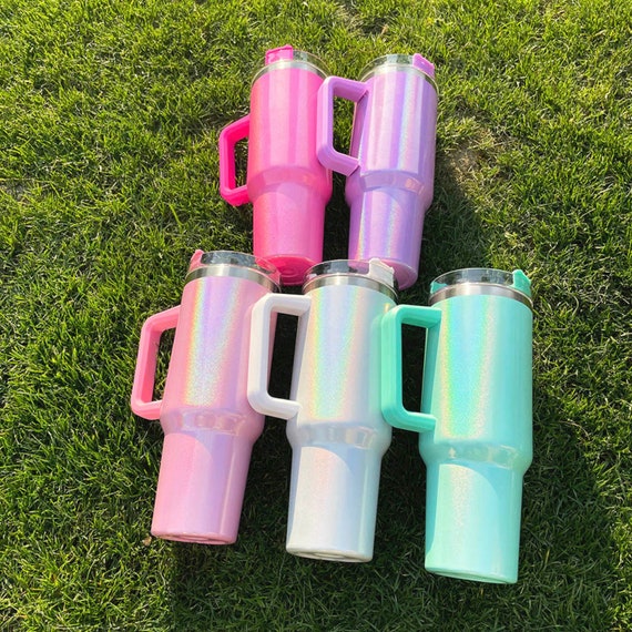 Multi Glitter Handle Tumbler