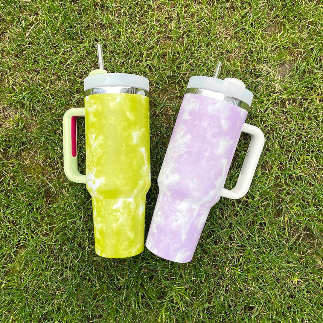 Personalized Stanley Dupe 40 Oz Tiedye Cup With Handle Hot or Cold