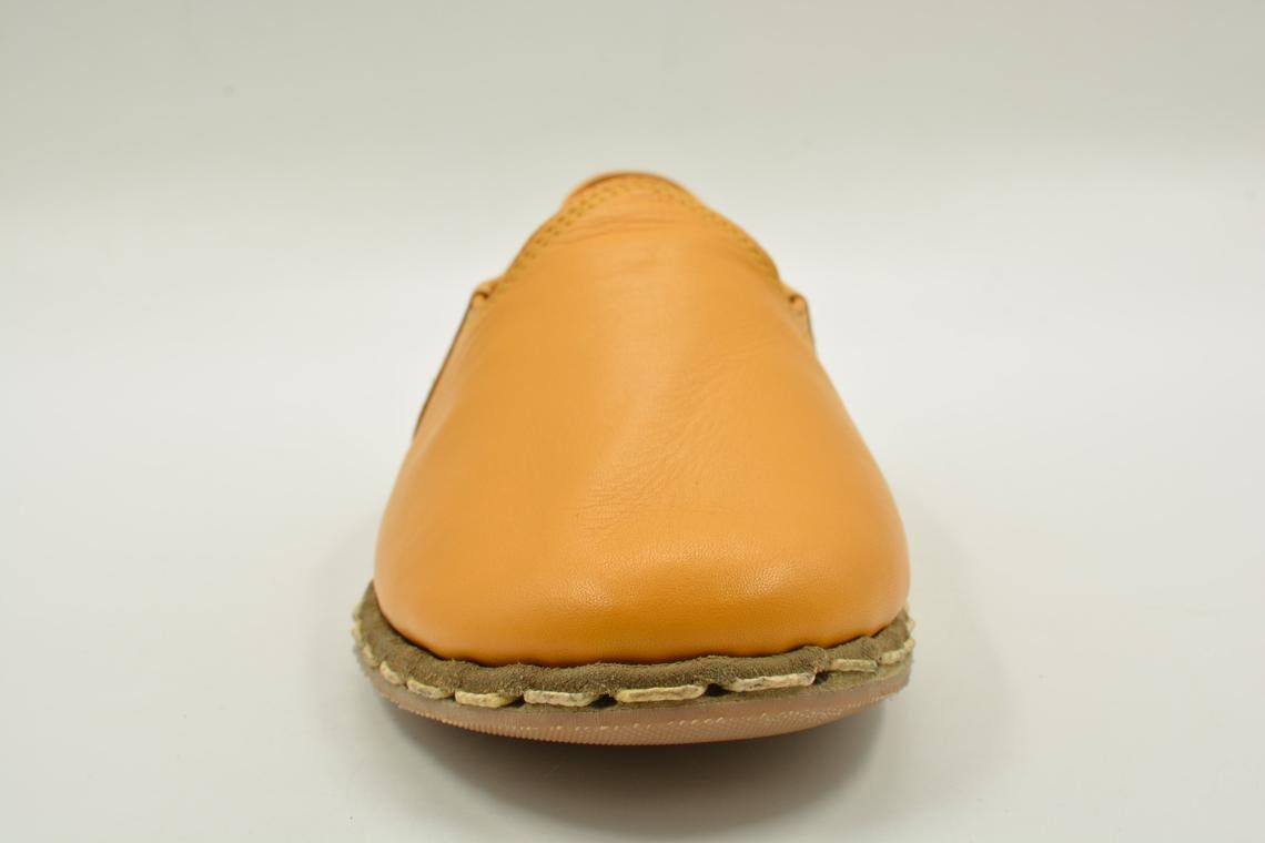 Women Mustard Yellow Leather Handmade Slip On Loafer Etsy