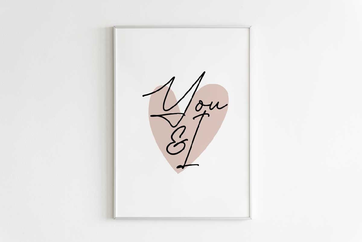 Love Sign, Love PRINTABLE Wall Art, YOU AND I, Love Printable Wall Art ...