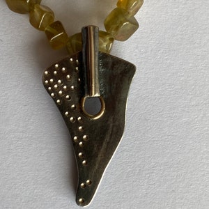 Peridot necklace with pendant. Silver/gold pendant. Peridot necklace with gold clasp 750/gold
