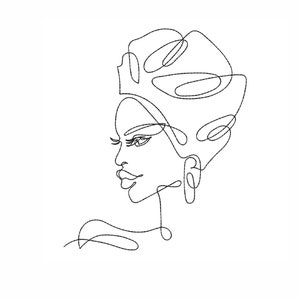 African woman embroidery design