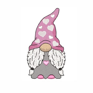 Girl gnome embroidery design