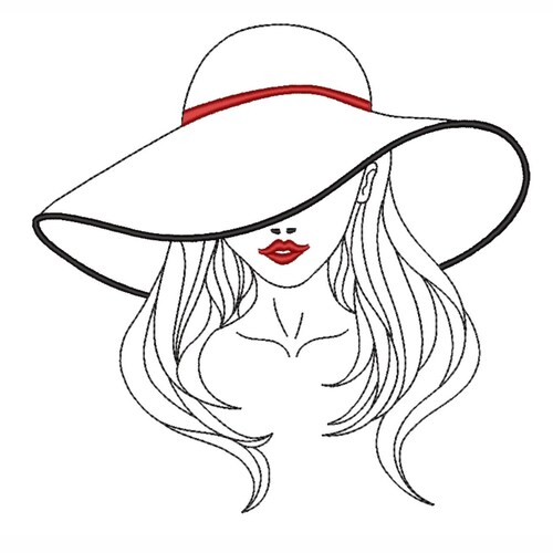 Lady With a Hat Embroidery Design Etsy