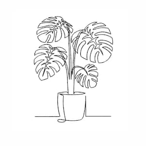 Monstera embroidery design
