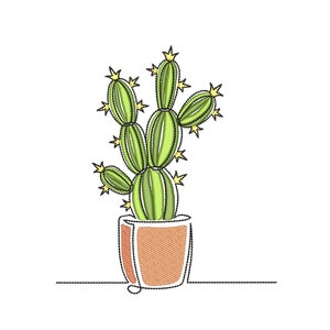 Cactus machine embroidery design, Mexican embroidery design, 4 sizes, Instant download