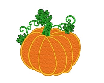 Pumpkin Embroidery Design, Thanksgiving Embroidery File, Fall Embroidery Design, 3 sizes, Instant Download