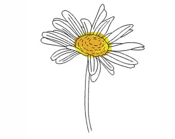 Diseño de bordado de margarita de flores