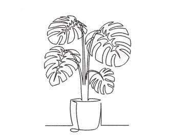 Wzór haftu Monstera