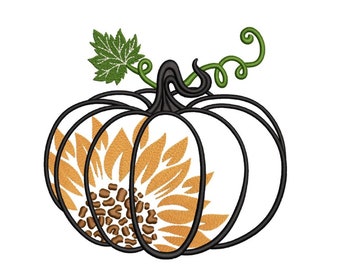 Pumpkin Embroidery Design, 3 sizes
