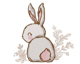 Easter Bunny Embroidery Design, 3 sizes, Instant Download