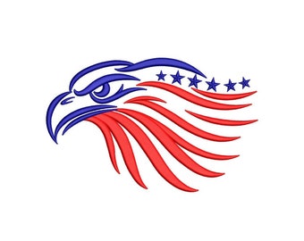 American Eagle Embroidery Design, Independence Day, 4th July, Embroidery, 3 sizes, Instant Download