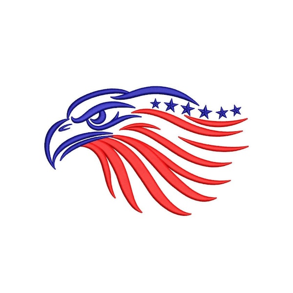 American Eagle Embroidery Design, Independence Day, 4th July, Embroidery, 3 sizes, Instant Download
