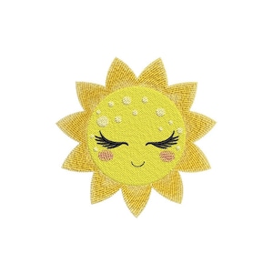Sun embroidery design, 4 sizes