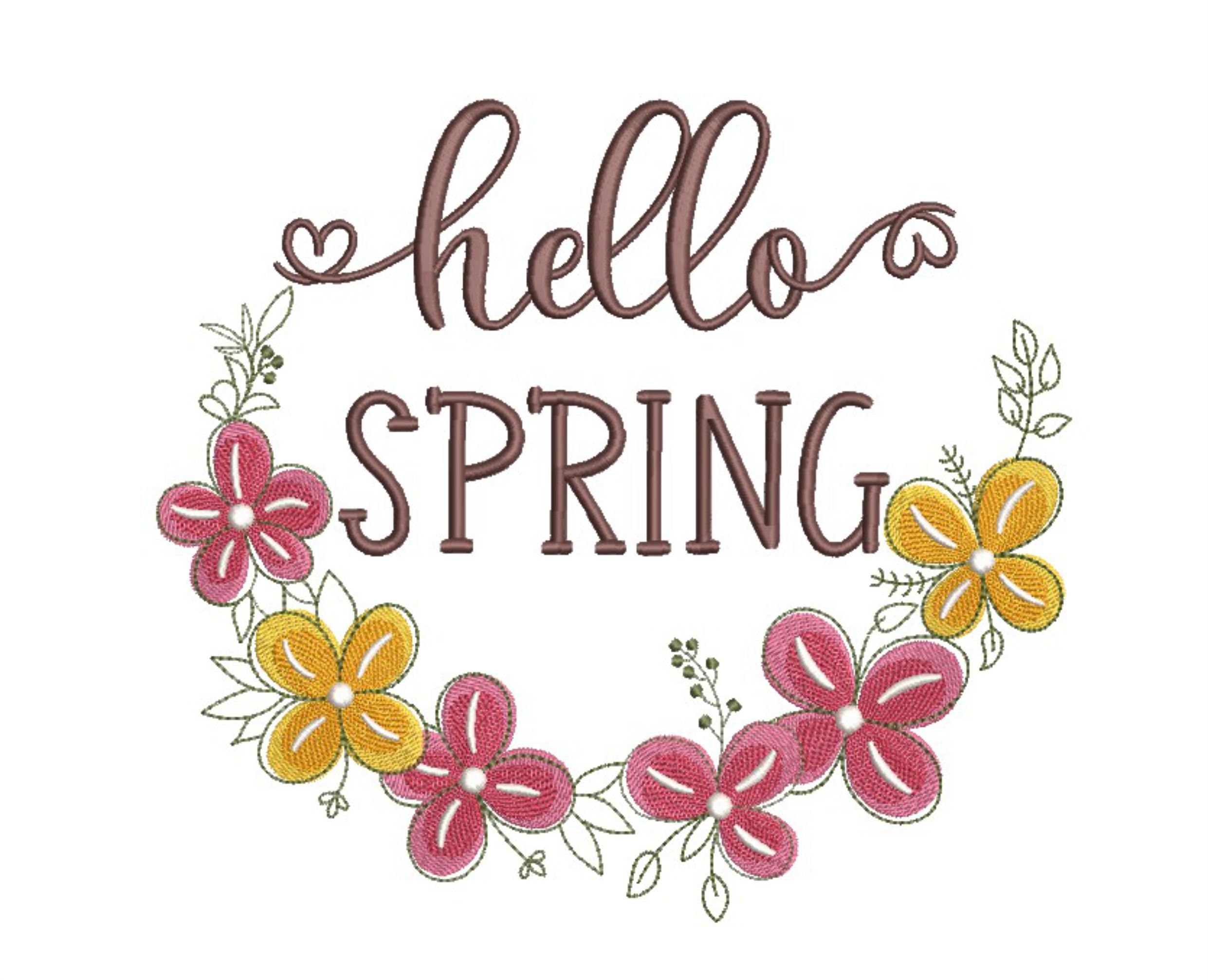 Hallmark Spring Design Hello Spring Embroidery Design - Etsy